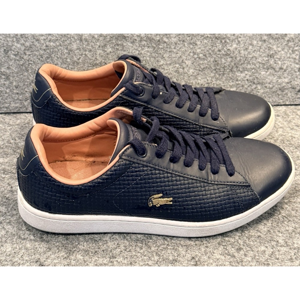 Lacoste Women's Carnaby Evo Navy Sneakers Size 7 –‎ Ortholite Comfort